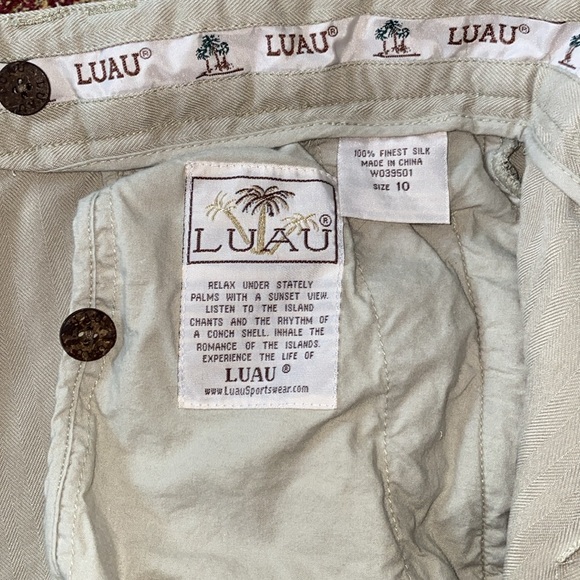 Vintage Luau High Rise Bermuda Silk Mom Shorts Khaki Size 10 - Picture 6 of 8
